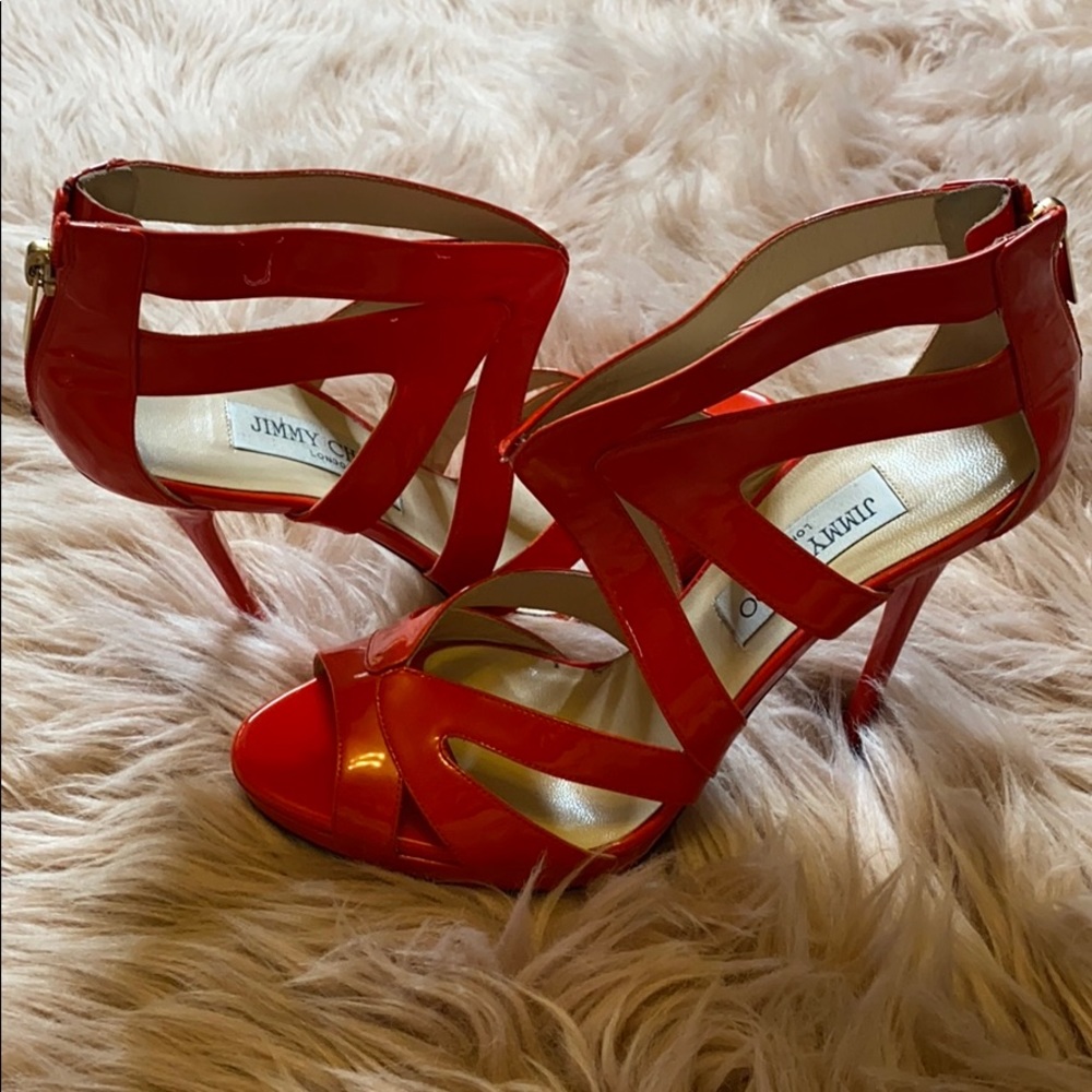 Authentic Jimmy Choo Orange Red heels